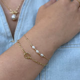 Triple Pearl Bracelet in Gold