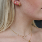Triple Pearl Necklace in Gold