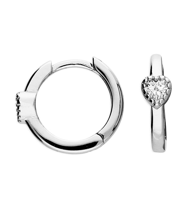 Tiny Heart Huggie Hoop