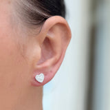 Mother of Pearl Heart Earrings