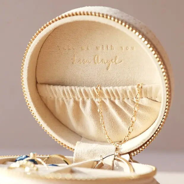 Sun and Moon Embroidered Round Jewellery Case
