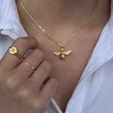 Bumble Bee Necklace in Gold