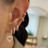 Beaded Heart Hoops