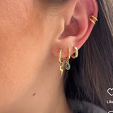 Lightening Bolt Hoop Earrings in Gold