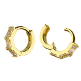 Baguette Mini Huggie Hoops in Gold
