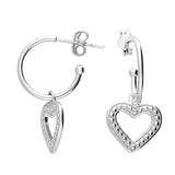 Beaded Heart Hoops