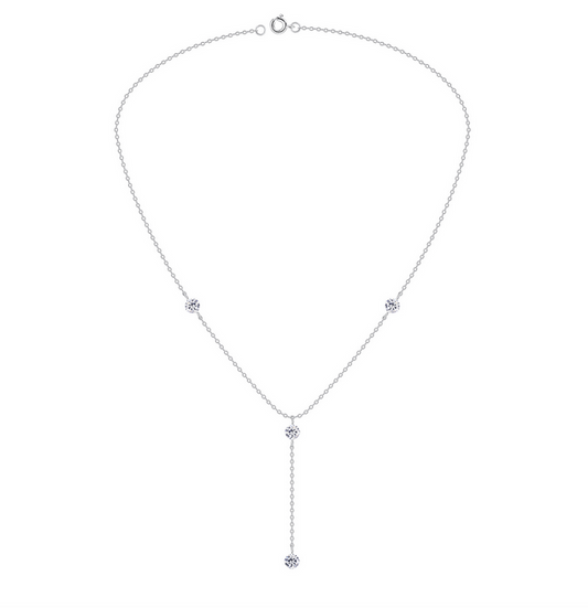Crystal Charm Droplet Necklace
