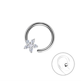 Sparkle Flower Daith Hoop