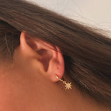Celestial Moon & Star Hoops in Gold