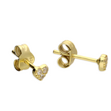 Micro Heart Studs in Gold