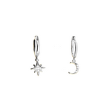Celestial Moon & Star Hoops