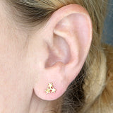 Triple Star Studs in Gold