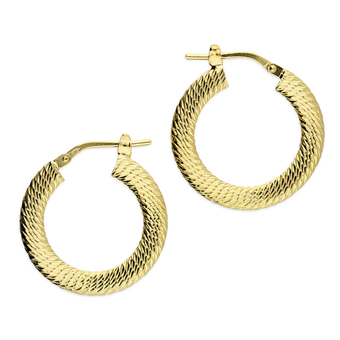 A&A Diamond Cut Flat Hoops
