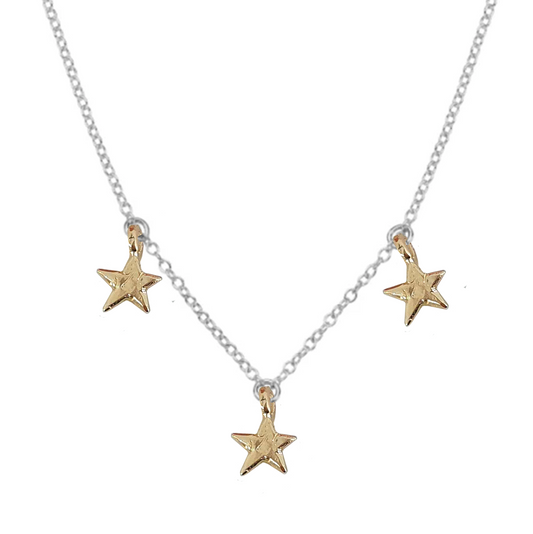 Signature Gold Three Star Necklace