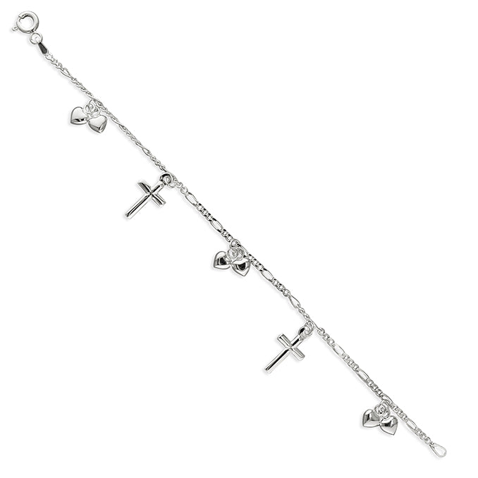 Children Hearts & Cross Bracelet