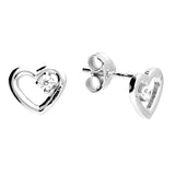 Cz Open Heart Studs
