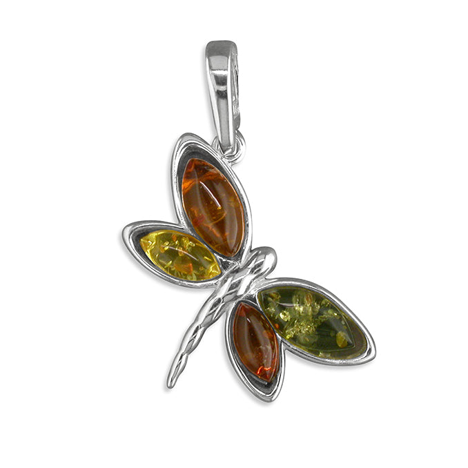 Mixed Amber Dragonfly Necklace