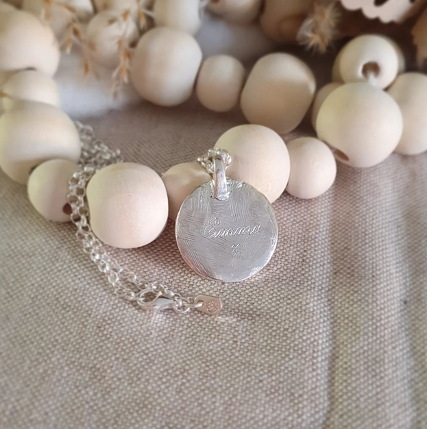 Signature Engraved Maxi Disc Necklace