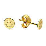 Smiley Face Studs in Gold
