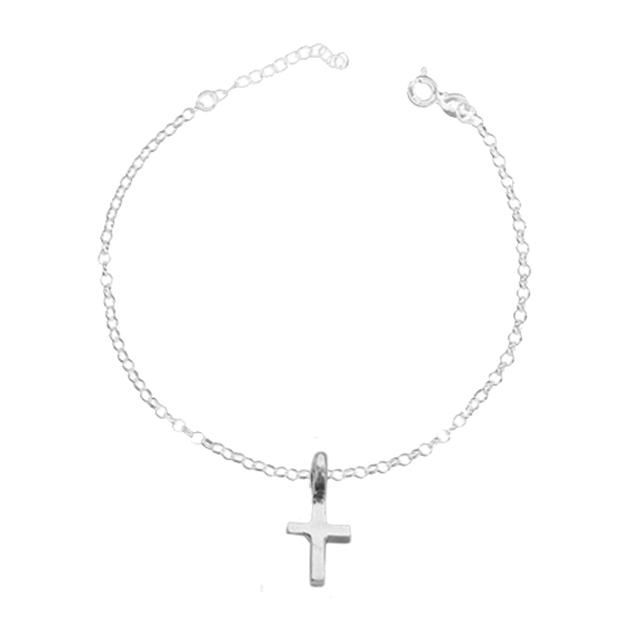 Silver cross bracelet womens sales