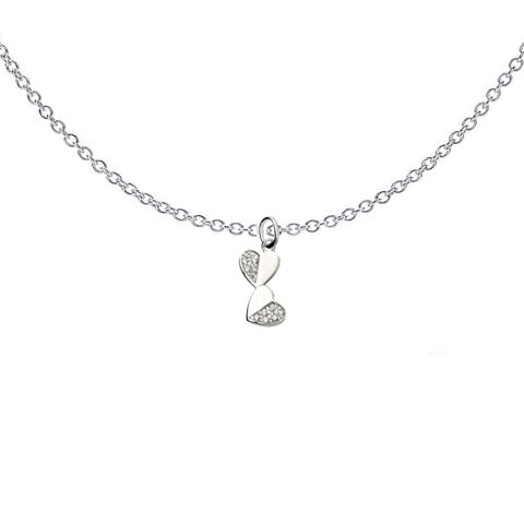 Pave Double Heart Necklace