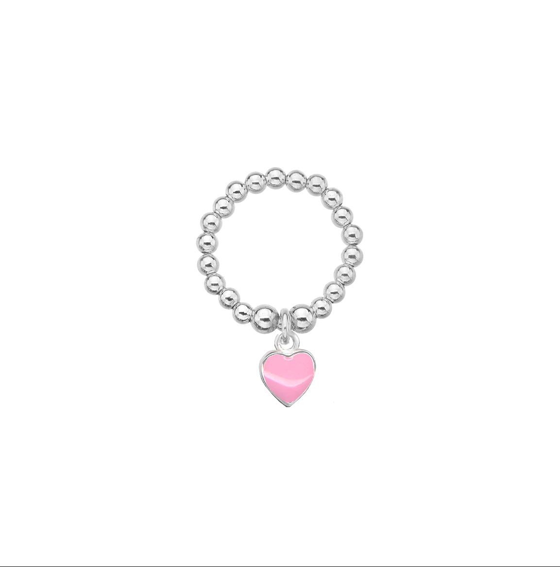 Pink Enamel Heart Ring