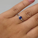 18ct White Gold Oval Tanzanite & Diamond Ring