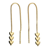 Sweetheart Pull Through Earrings in Gold