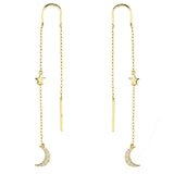 Celestial Pull Through Earrings in Gold
