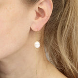 Freshwater Pearl Pull Through Earrings in Gold