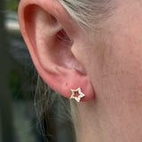 Twisted Sparkle Star Studs in Gold
