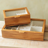 Glass Top Wooden Jewellery Box