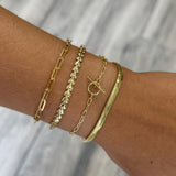 Flat Snake Chain Bracelet in Gold
