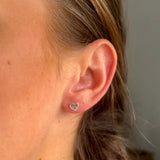 Double Heart Stud Earrings