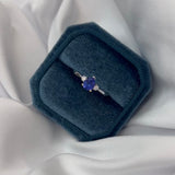 18ct White Gold Pear-Cut Tanzanite & Diamond Ring
