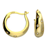 Cosmic Star Domed Hoops in Gold