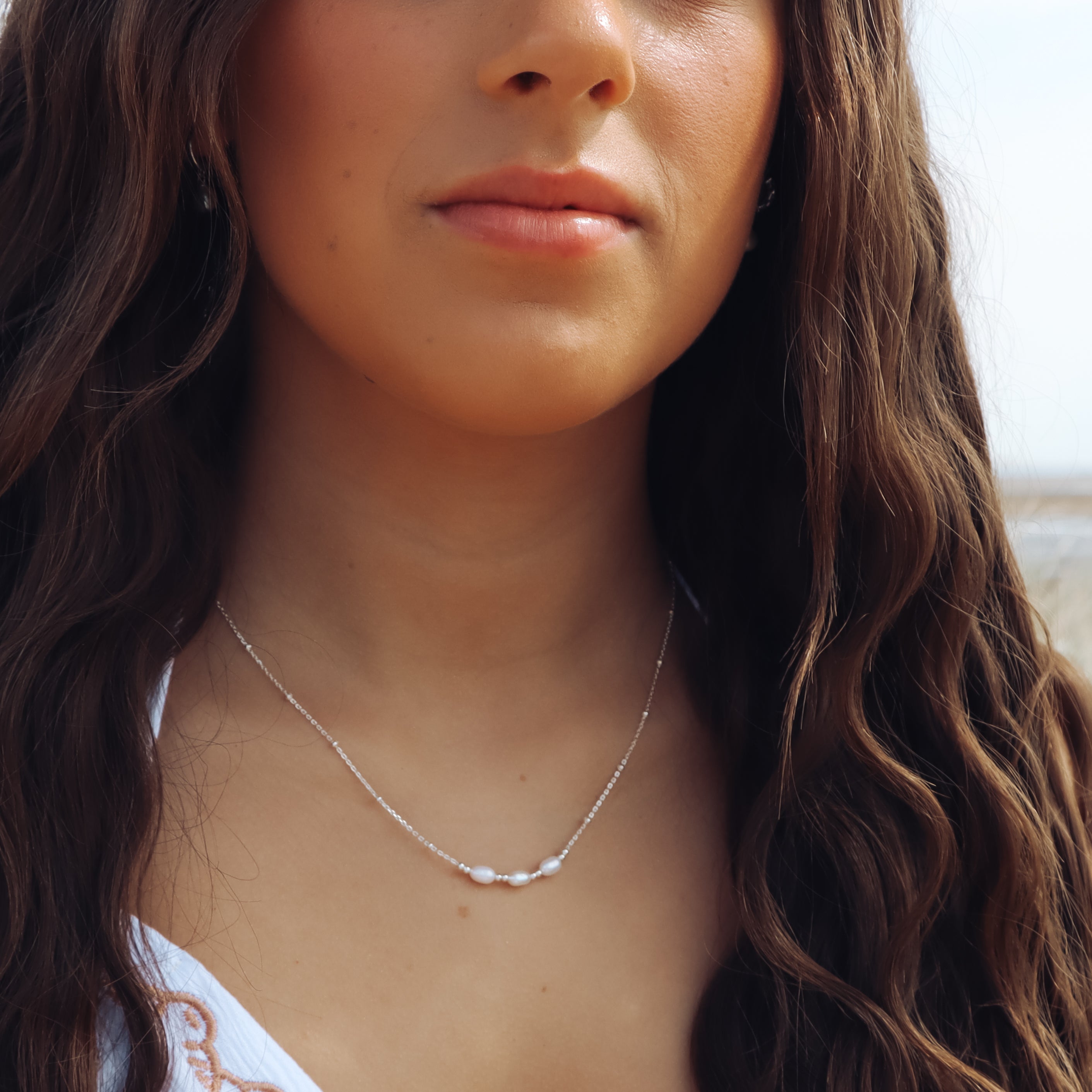 Triple Pearl Necklace In The Pink