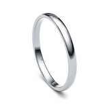 2mm White Gold Premium Court Wedding Band