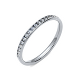 Channel Set Diamond White Gold Wedding Band