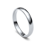 3mm White Gold Premium Court Wedding Band