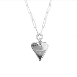 Signature Hand Engraved Script Maxi Heart Necklace