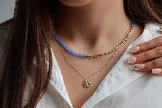 Santorini Blue Agate Necklace