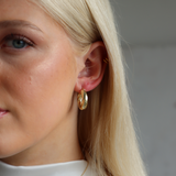 Chunky Swirl Hoops in Gold