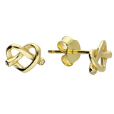 Infinity Twisted Heart Studs in Gold