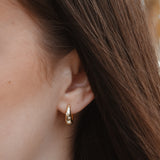 Cosmic Star Domed Hoops in Gold