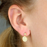 Sun & Moon Drop Earrings in Gold