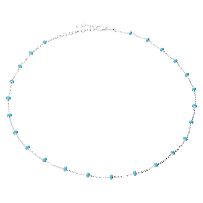 Turquoise Santorini Bead Necklace