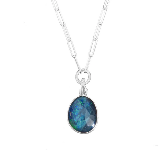 MILA Silver Australian Opal Necklace