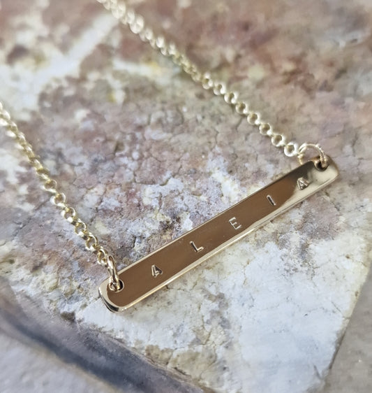 Gold Signature Bar Necklace