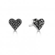 Marcasite Mini Heart Studs